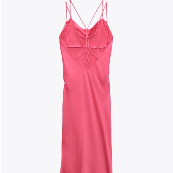 ZARA SATIN LINGERIE STYLE DRESS - Picture 4 of 5